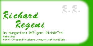 richard regeni business card